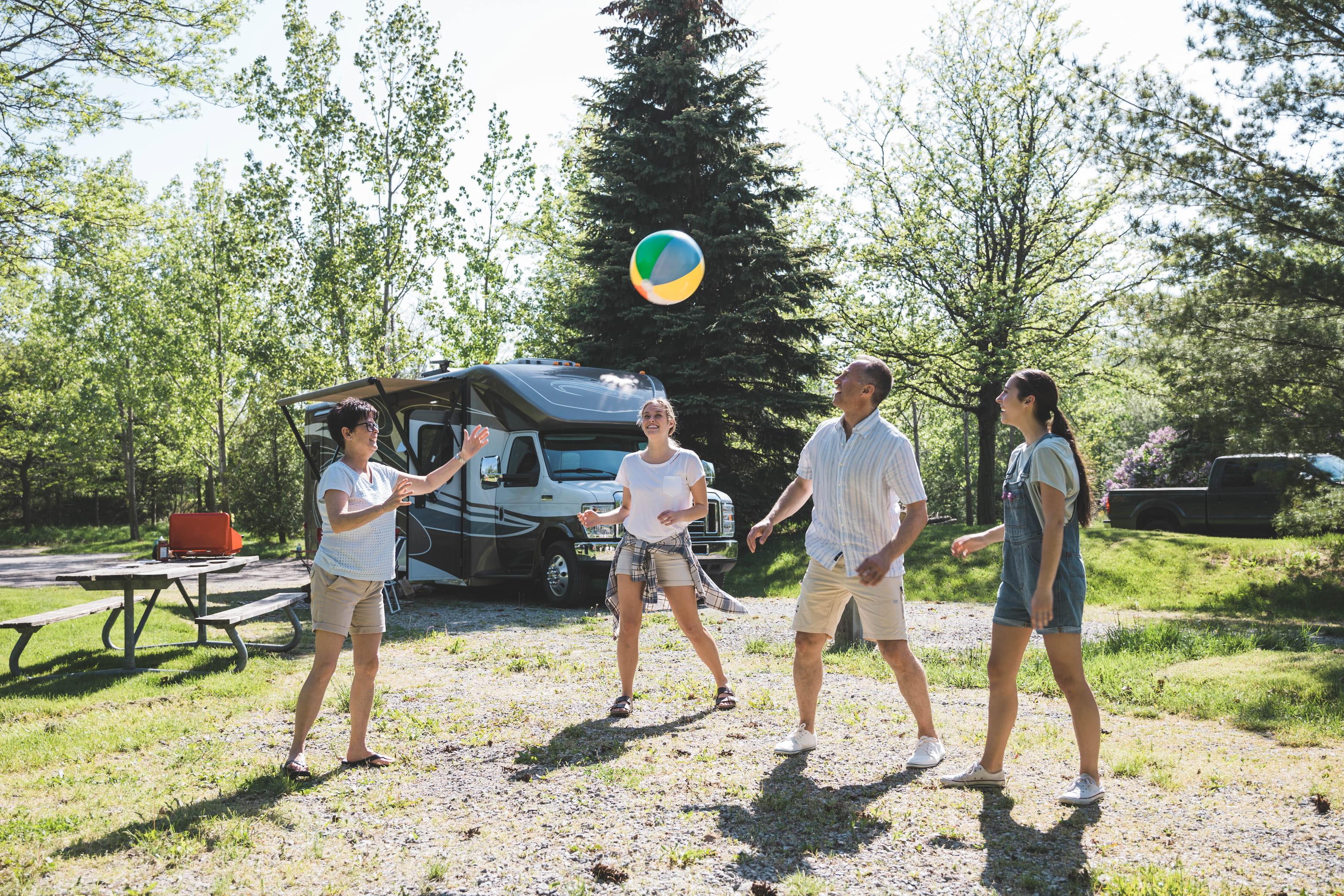 Happy campers with personal RV insurance