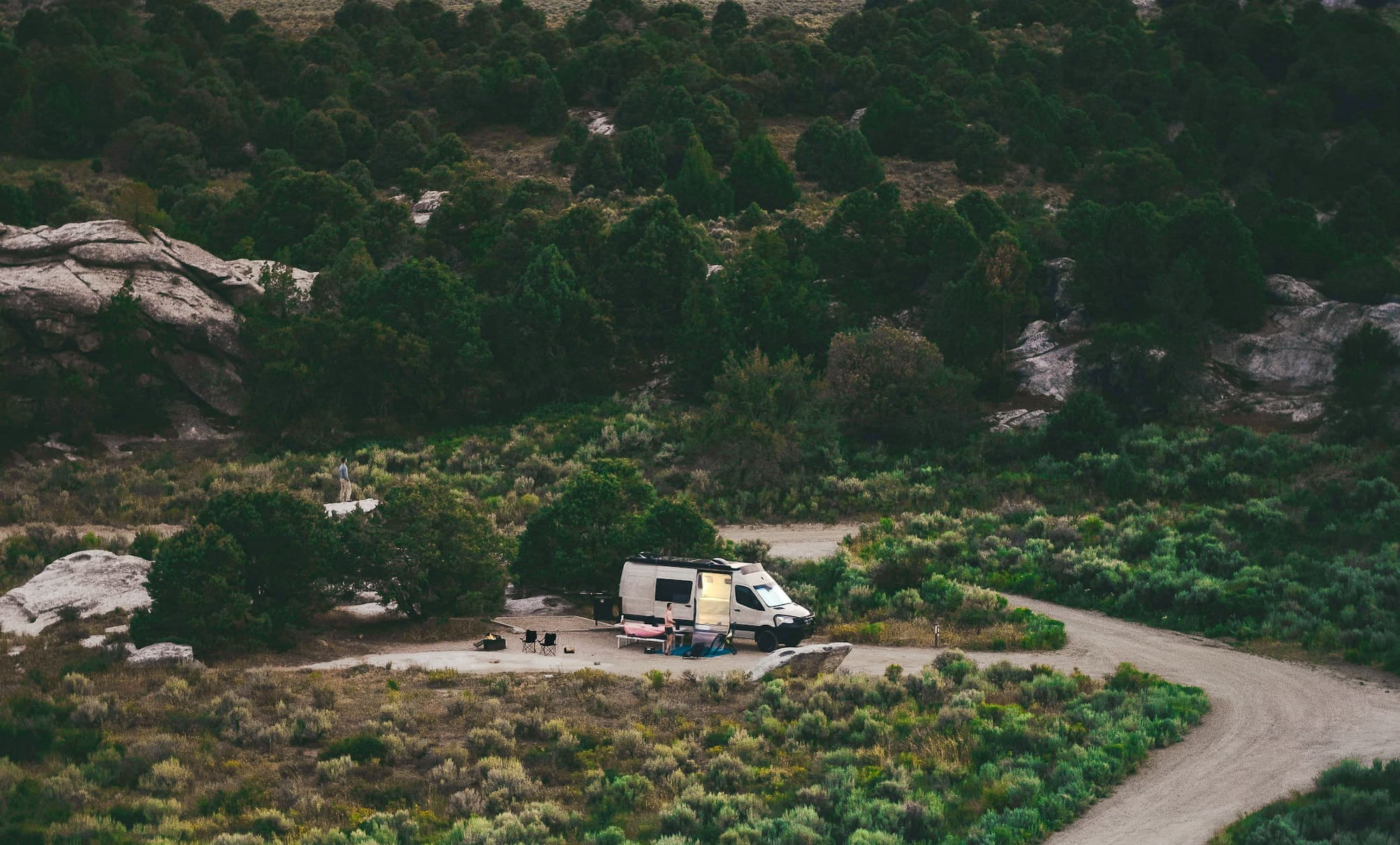 A switchback on a cliff