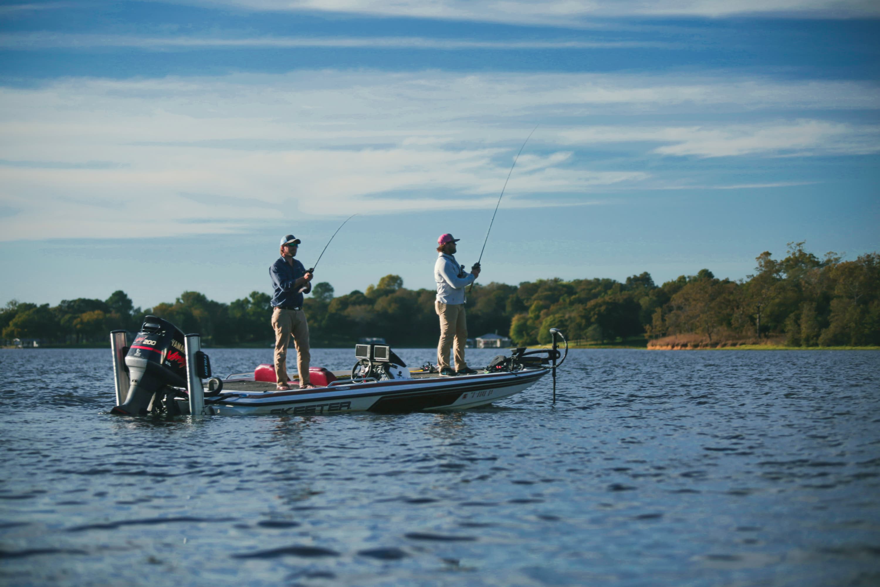 Boat interior showcasing electronics coverage with fish finders and trolling motors